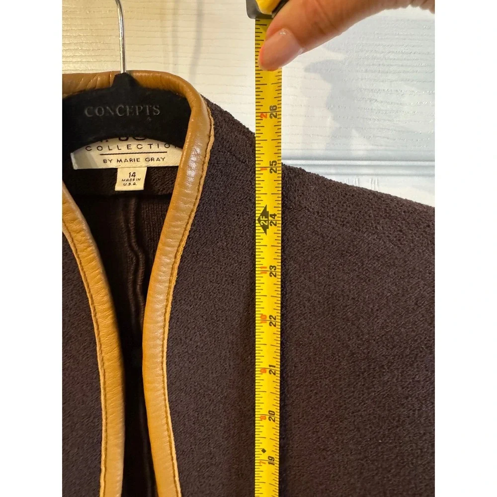 St. John Collection Brown Blazer with Tan Trim